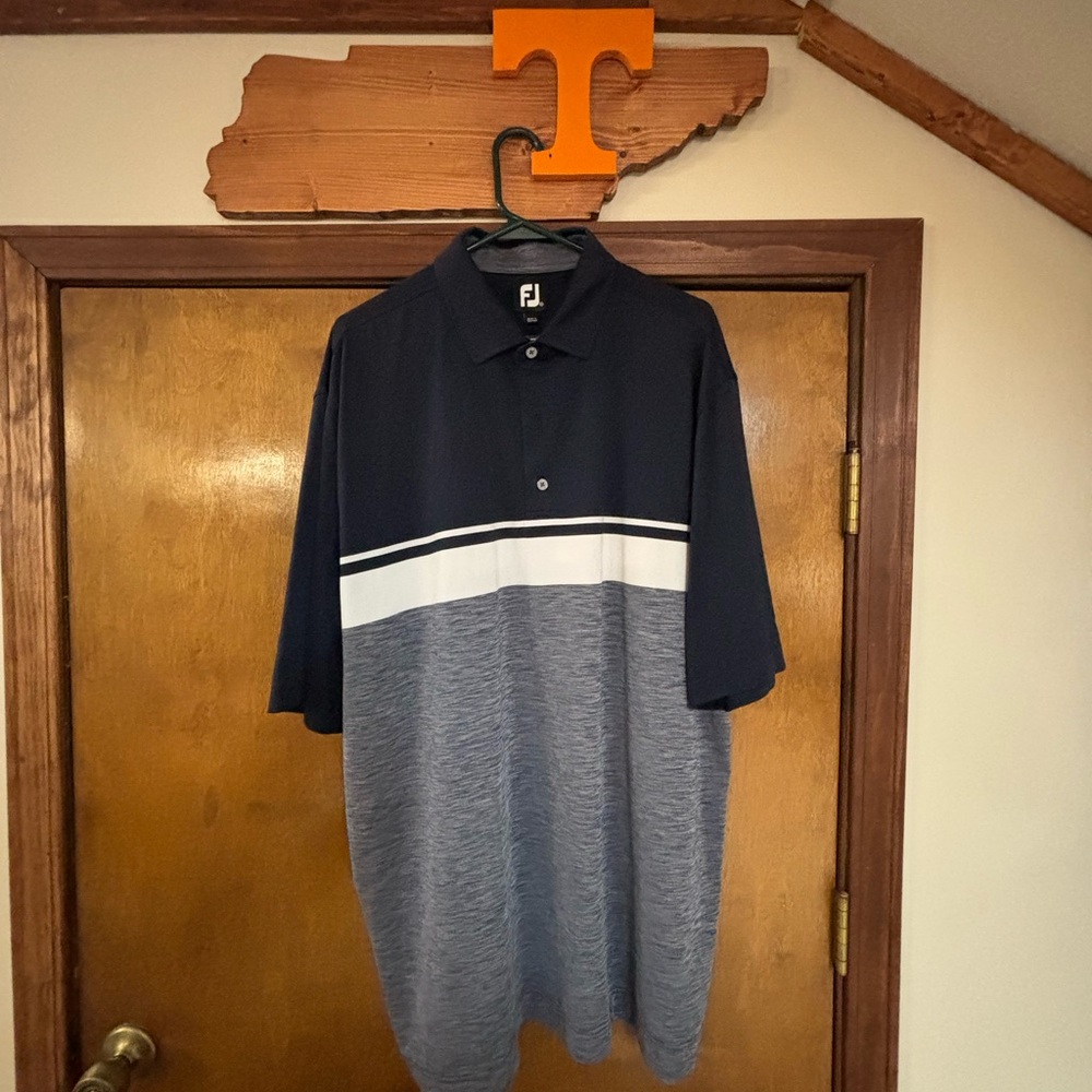 FootJoy Men's Polo in Navy and Gray